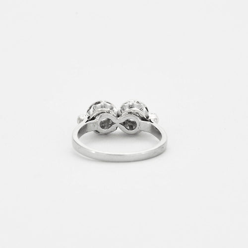 Bague 49.5 Bague ancienne Toi & Moi or blanc et diamants 58 Facettes