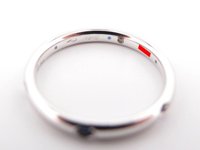 Bague 54 bague POMELLATO alliance lucciole 6 saphirs bleus t54 or blanc 58 Facettes 244395