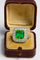 Bague 54 Bague en platine avec émeraude centrale et halo de diamants – Style vintage 58 Facettes 50329