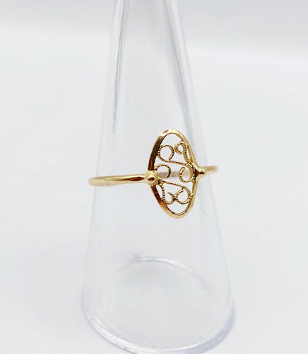 Bague 56 Bague marquise style Art nouveau filigranée vintage en or 18k 58 Facettes A06641
