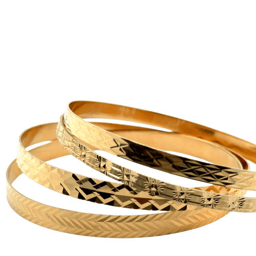 Bracelet 4 Bracelets joncs ciselés en or jaune 58 Facettes 1.0001394/2