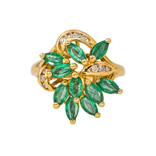 Bague 52 Bague Or jaune Emeraude, Diamant 58 Facettes 4169050CN