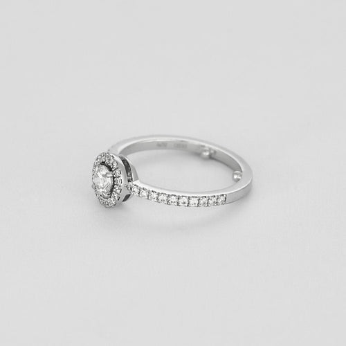 Bague 46,5 MESSIKA - JOY - Bague Solitaire en or blanc et diamants 58 Facettes CHOL1276