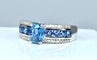 Bague 54 Bague en or blanc en saphirs et diamants 58 Facettes AB323