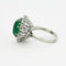 Bague 58 Bague cocktail or gris émeraude cabochon diamants 58 Facettes GU2