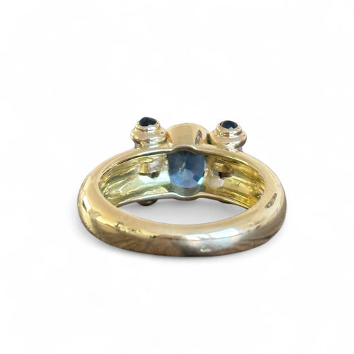 Bague 56 Bague rouleau saphirs et diamants en or jaune 58 Facettes 342