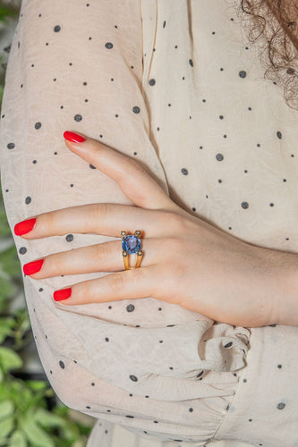 Bague 54 Bague Cocktail Or jaune Saphir 58 Facettes 3464022CN