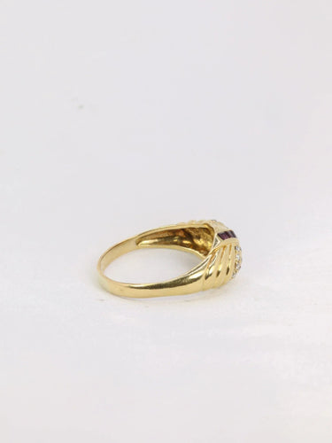 Bague 57 Bague jonc vintage or diamants rubis calibrés 58 Facettes J196