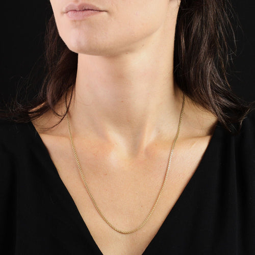 Collier Chaine or jaune maille jaseron double ancienne 58 Facettes 24-235
