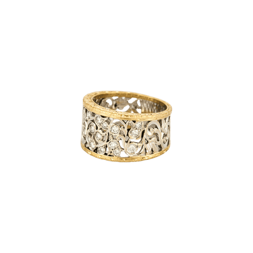 Bague 54 BAGUE AJOURÉE DEUX ORS 58 Facettes BO/240058