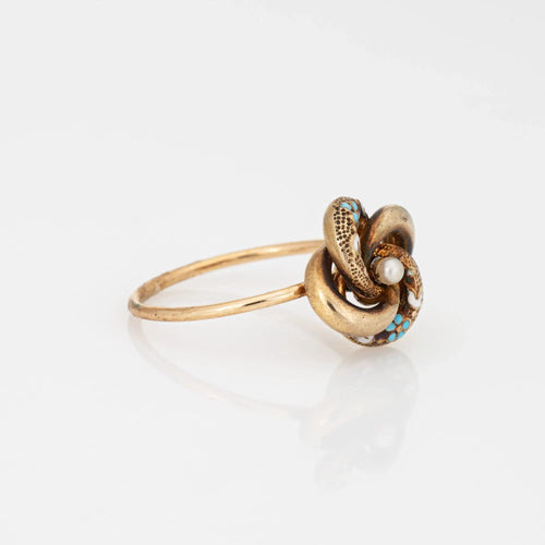 Bague Antique Victorian Infinity Knot Ring Conversion 14k Yellow Gold 5.5 Bijoux fins 58 Facettes G7450