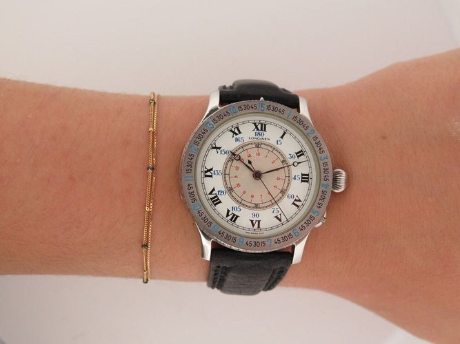 Montre vintage montre LONGINES lindbergh en acier 38mm automatique 58 Facettes 260293