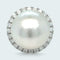 Bague 54 Bague rétro en or blanc avec perle des mers du Sud et diamant 58 Facettes