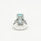 Bague 56 Bague or gris ornée d'une aigue marine 58 Facettes GU72