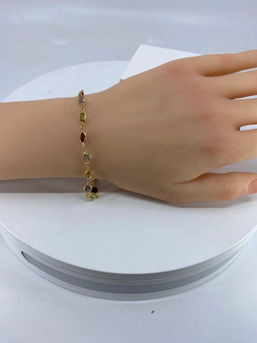 Bracelet Bracelet or jaune et pierres fines 58 Facettes AB351