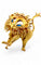Broche Broche Lion en or jaune 18 carats et saphirs 58 Facettes