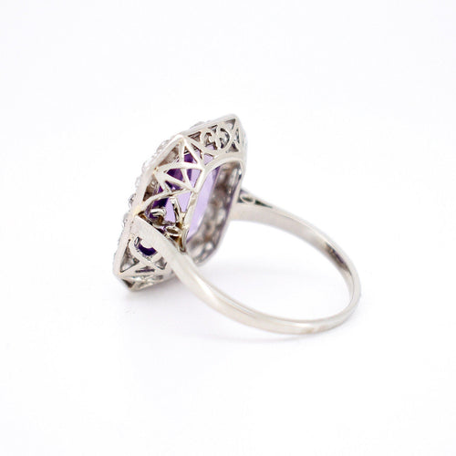 Bague 57 Bague Art Déco, Or 18 Carats, Platine, Améthyste et Diamants 58 Facettes 406