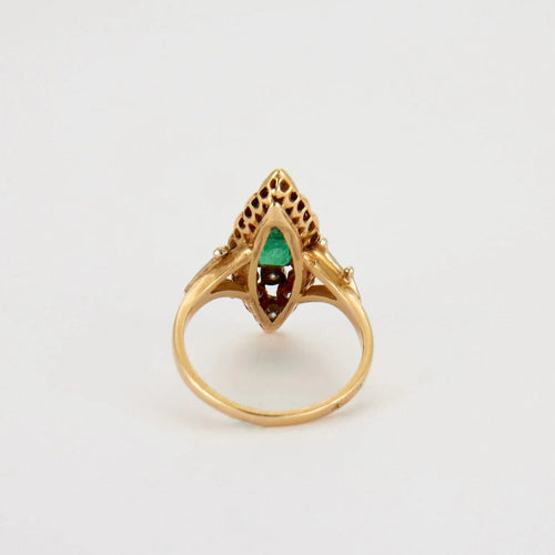 Bague 51 Bague Marquise émeraude et diamants 58 Facettes 2112