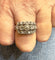 Bague Bague ancienne or blanc jarretière diamants 58 Facettes
