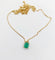 Collier Collier et pendentif vintage or jaune et émeraude en sertis griffes 58 Facettes A05509