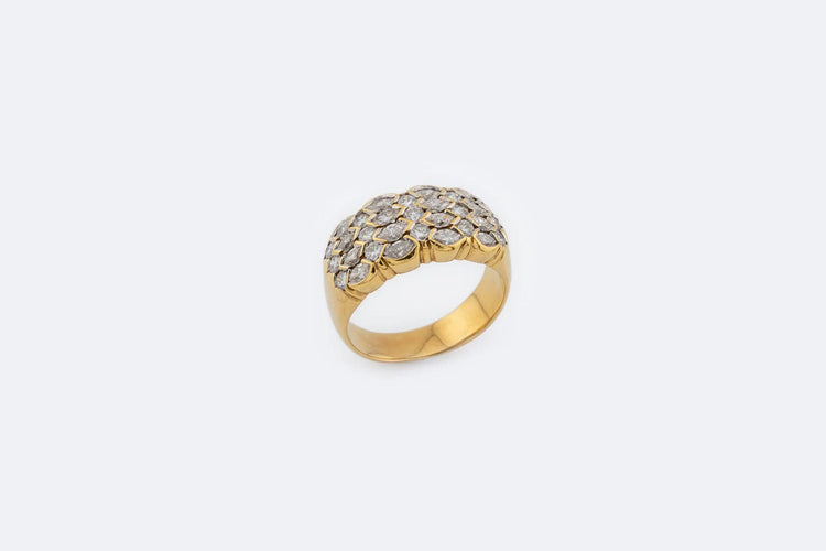 Bague Oro Giallo / 16 Anello in oro giallo con pavé di diamanti 58 Facettes ANL16