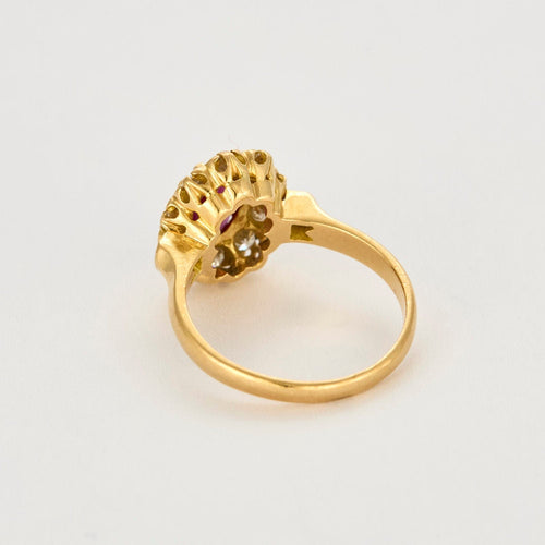 Bague 53 Bague marguerite or jaune, diamant et rubis 58 Facettes TAR1075