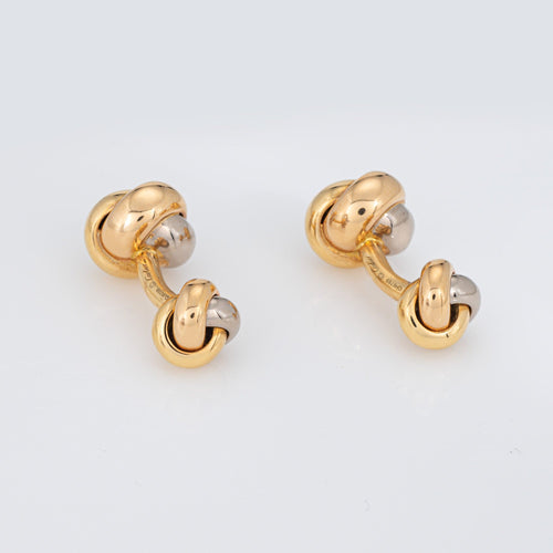 Boutons de manchette CARTIER - Boutons de manchette Trinity Rose jaune, or blanc 58 Facettes G14145