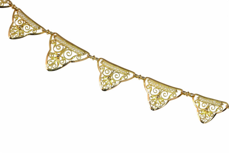 Collier Une cascade de nœuds : collier victorien en or et perles 58 Facettes 24086-0039
