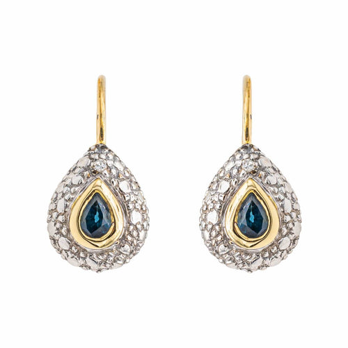 Boucles d'oreilles Boucles d'oreilles Dormeuses Or jaune Saphir 58 Facettes 3689626CN