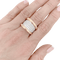 54 Bague bandeau or rose, or blanc, diamants. 58 Facettes 34038