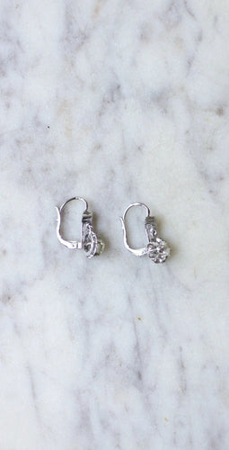 Boucles d'oreilles Dormeuses diamants 0.55 Carat, or blanc 58 Facettes