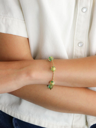 Collier Bracelet chaine or jaune perles de Murano 58 Facettes 1CA0000004/1