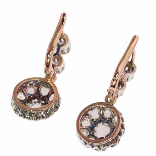 Boucles d'oreilles Boucles d'oreilles victoriennes avec diamants taille rose délicats 58 Facettes 24121-0298