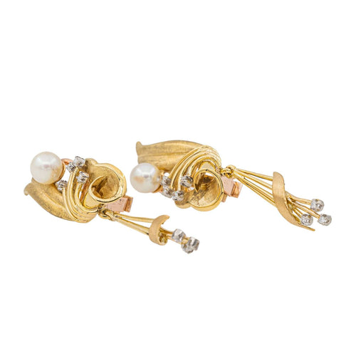 Boucles d'oreilles Boucles d'oreilles Pendantes Or jaune Perle de culture 58 Facettes 3132896RV