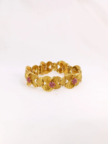Bracelet Bracelet vintage fleur or amati et rubis 58 Facettes J338