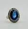 Bague Bague en or et platine avec un saphir et des diamants 58 Facettes 50270