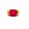 Bague 50 Chevalière Art Déco Or Jaune 18k & Rubis 58 Facettes