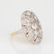 Bague Bague de cocktail édouardienne antique en or 18 carats et platine avec diamant de 1 ct Taille 5 Ovale 58 Facettes G9099