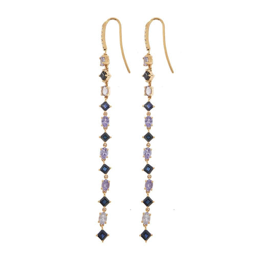 Boucles d'oreilles Boucles d'oreilles pendantes avec diamants, saphirs et tanzanite 58 Facettes 33053