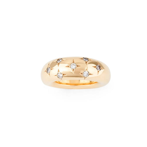 Bague 51.5 Bague jonc de la Maison Chaumet ornée de diamants 58 Facettes 1