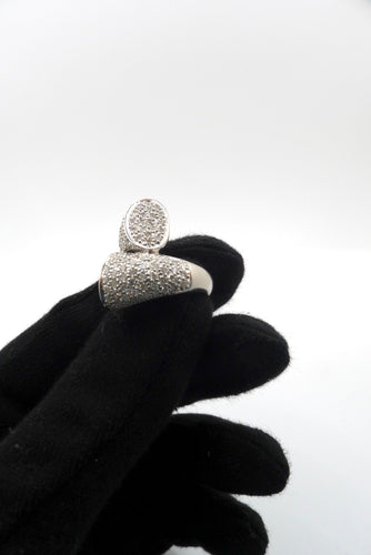 Bague 54 Bague or blanc et diamants 1,50 ct 58 Facettes 00033401