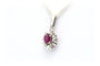 Pendentif Pendentif 1970 en or blanc serti d'un grenat et de diamants 58 Facettes B634