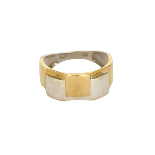 Bague 51,5 Bague en or jaune et or gris à motif géométrique 58 Facettes SOI3591