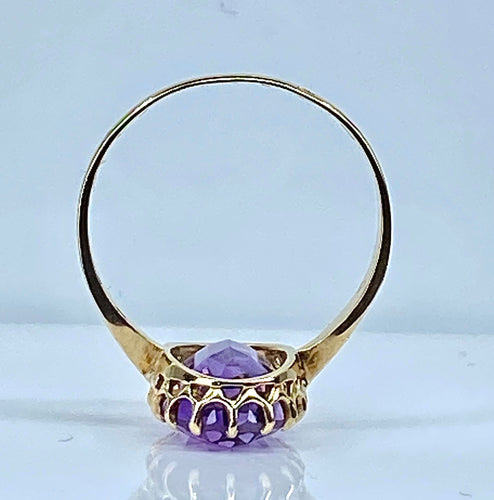 Bague Bague or jaune et améthyste 58 Facettes AB477