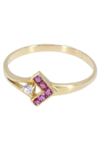 Bague 52 Bague moderne rubis et diamant 58 Facettes 085431