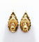 Boucles d'oreilles Dormeuses victoriennes XXL or jaune formant une feuille et un fruit finement ciselés (circa 1900) 58 Facettes A04930