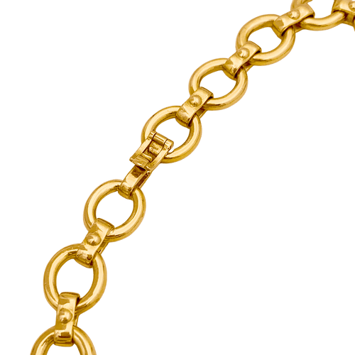 Collier Collier en or jaune, maillons ovales et diamants. 58 Facettes 34706
