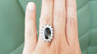 Bague 50 Bague pompadour en platine, saphir et diamants 58 Facettes 32363
