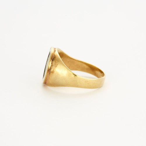 Bague 63.5 Chevalière Or Email Noir 58 Facettes 33200210