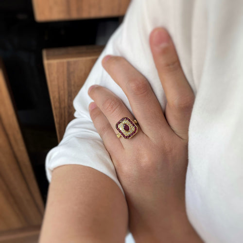 Bague 51 Bague - Or, Rubis & Diamants 58 Facettes 250121R